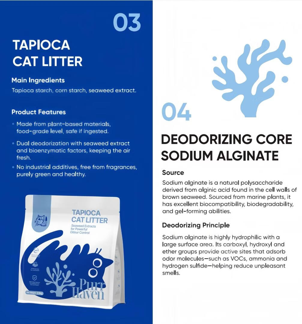 Purr Haven Assorted Cat Litter Set | Tapioca & Green Bamboo & Green Tea | 1 Pack per Type | 2.5 kg Per Pack
