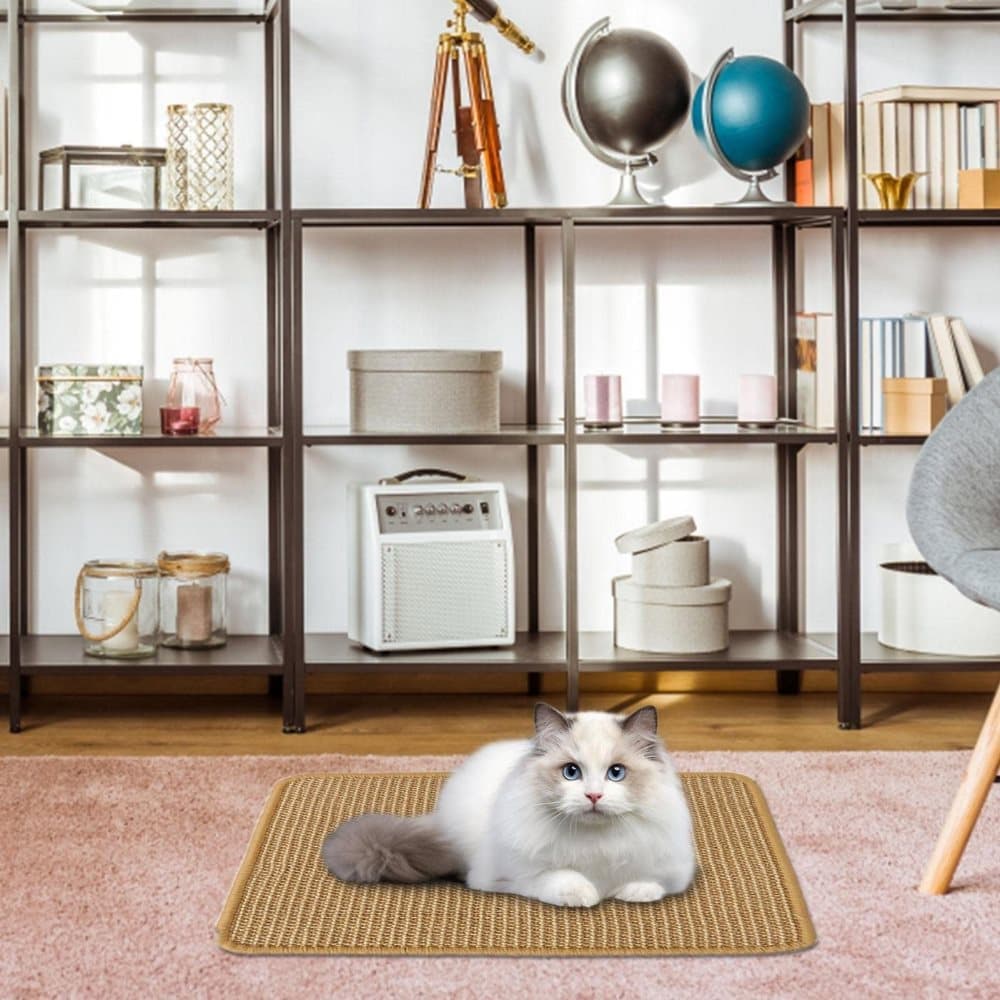Natural Jute Cat Scratching Mat, Durable Floor Mat and Sustainable Cat Furniture, 30x40cm