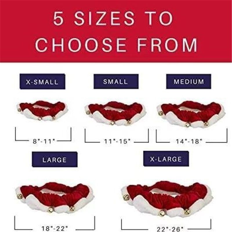 Pet Scrunchy | Santa (Red, M) | Festive Christmas/Holiday Neckwear for Dogs/Cats | Fun Stretchable Costume Accessory | Soft Collar with Bells