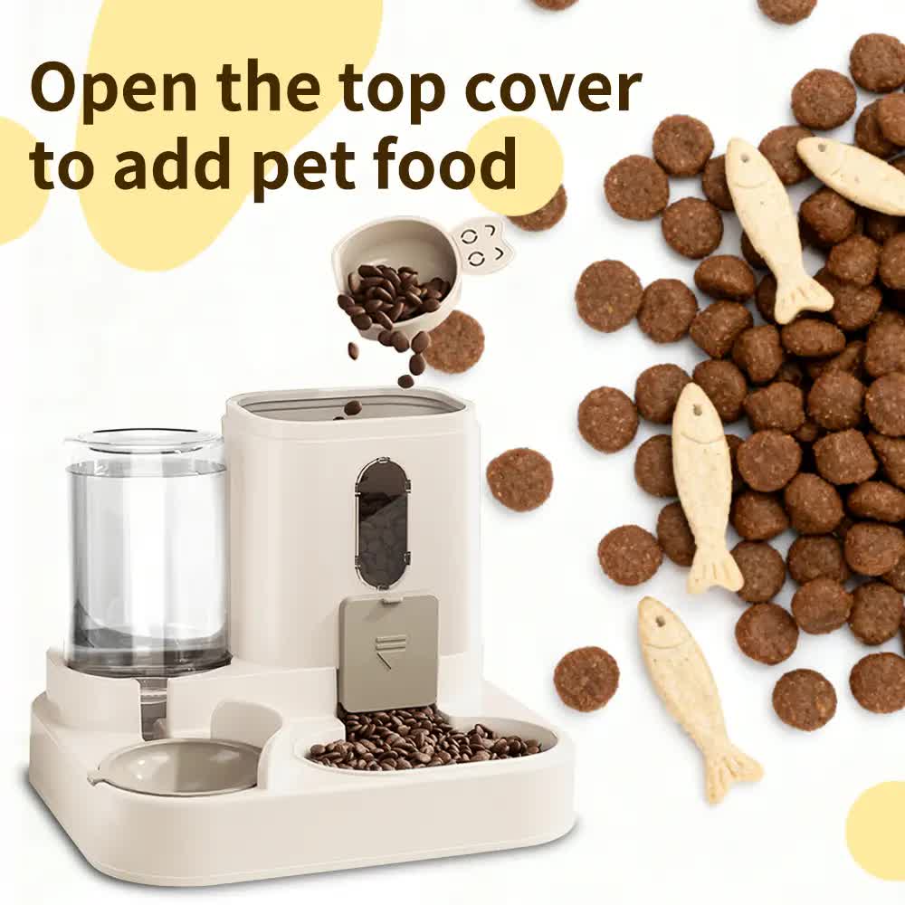 2-in-1 Auto Pet Feeder & Water Dispenser (Pink)