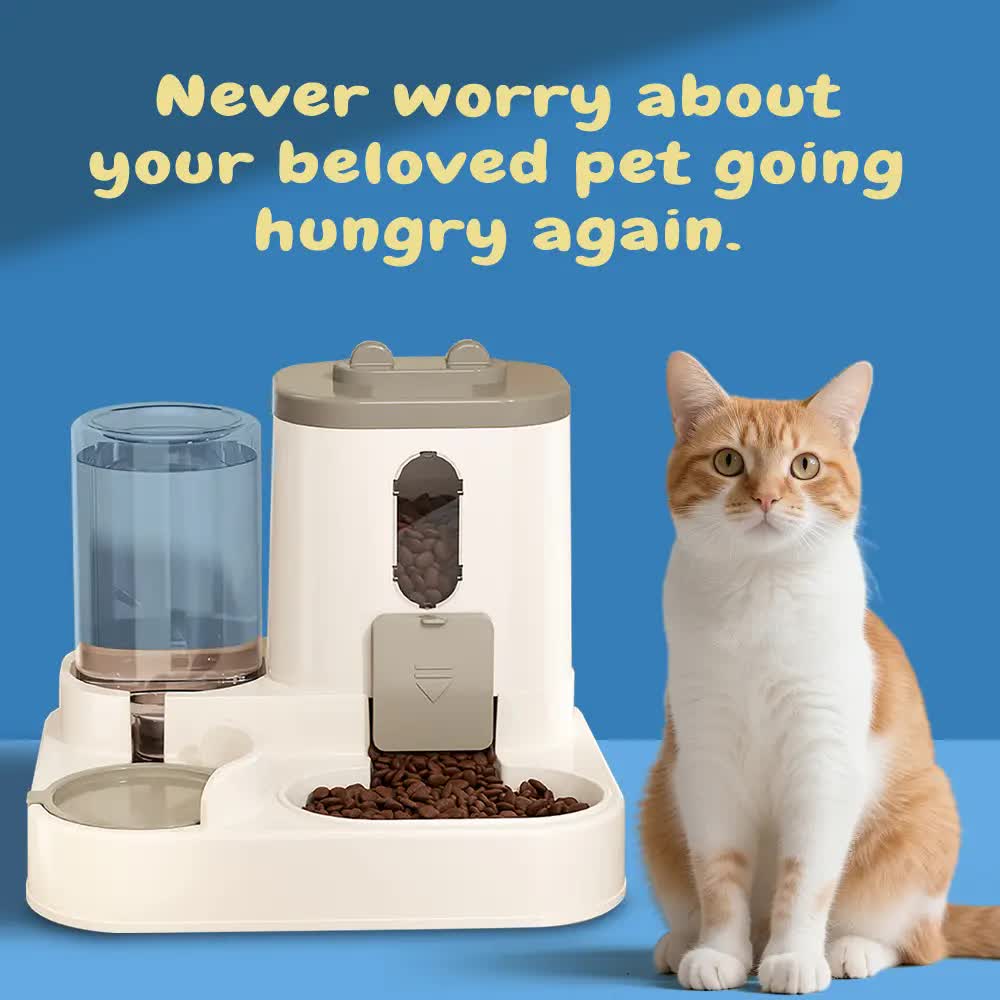 2-in-1 Auto Pet Feeder & Water Dispenser
