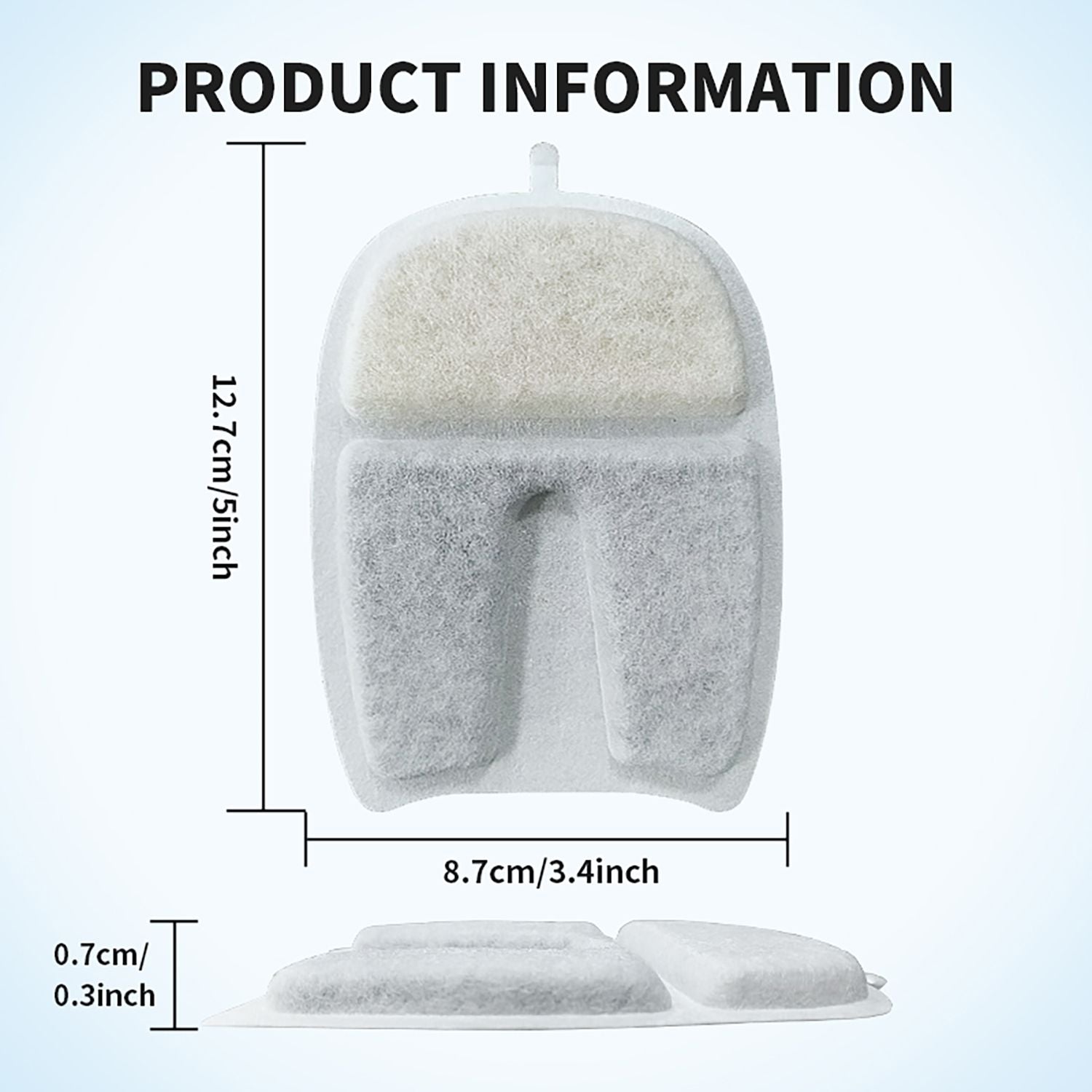 U7 Cat Water Fountain Filters 5 Pack, Triple Filtration Pet Water Fountain Replacement Filters, Food Grade Filters for U7 Wireless Cat Water Fountain, Remove Hair, Odour & Heavy Metals