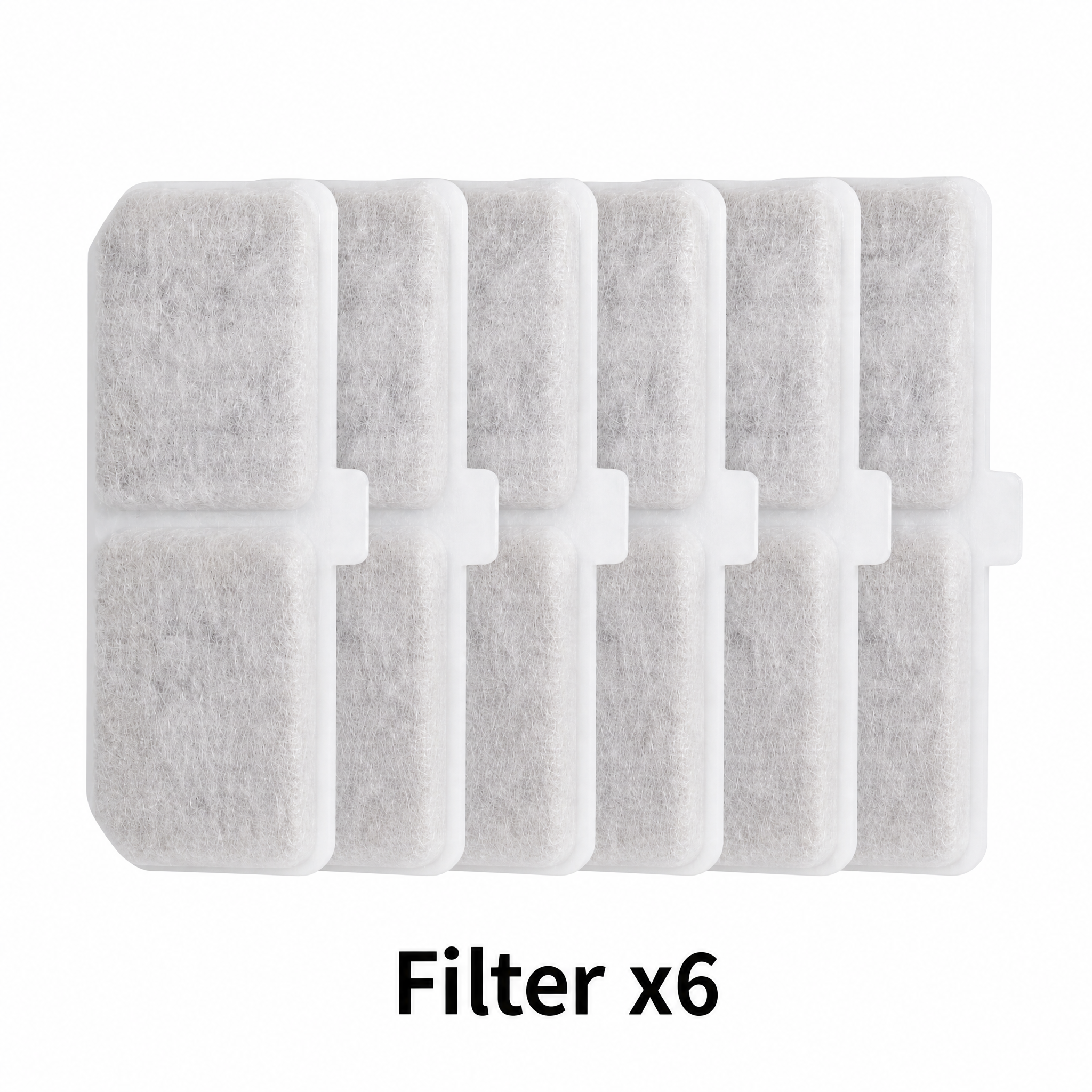 Cat Water Fountain Replacement Filters, 6 Pack Pet Fountain Filters with Activated Carbon and Sponge, Compatible with XC528 3L/101oz Automatic Cat Water Fountains