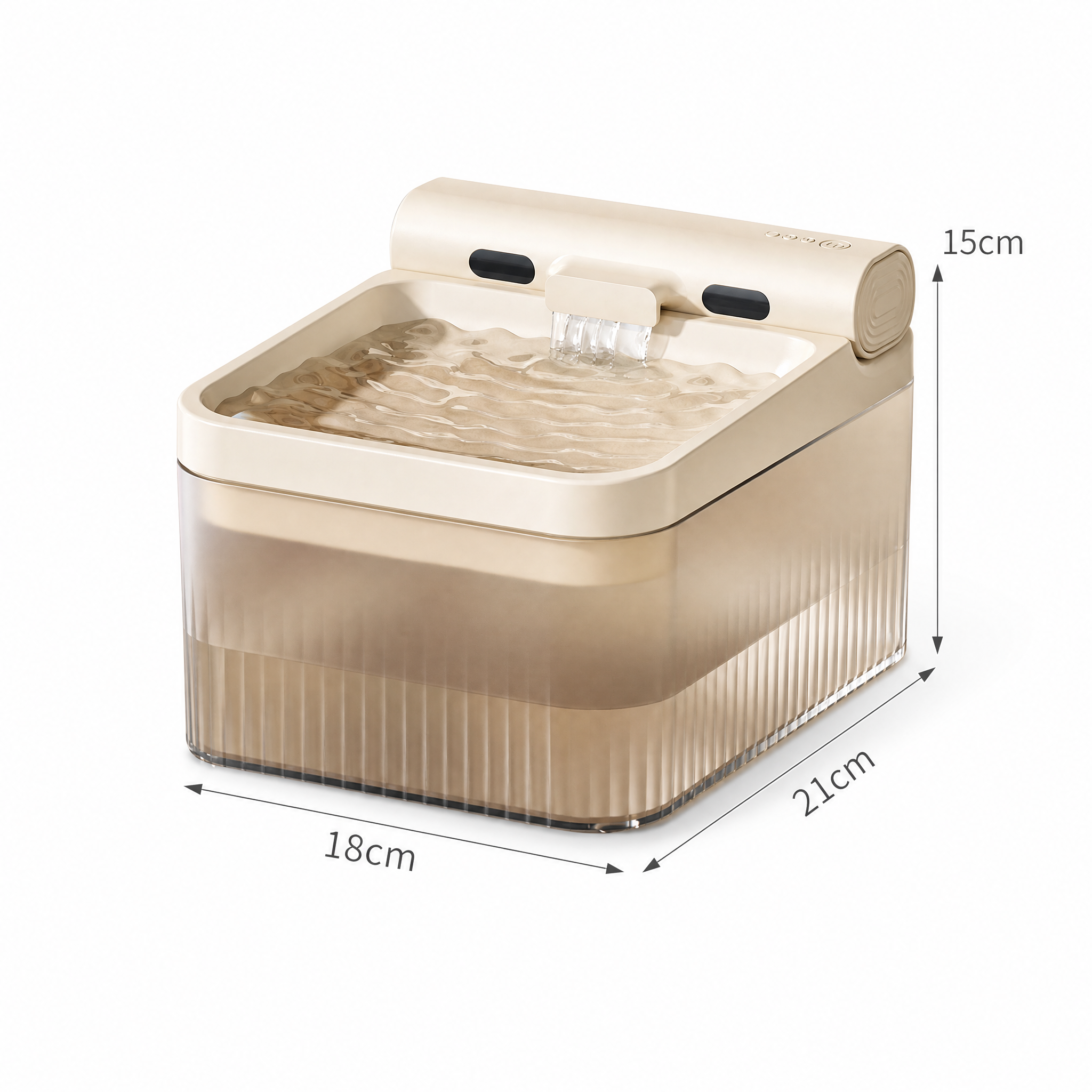 Cream White Cat Water Fountain 3L,6 Filters Included, Cordless Pet Water Dispenser for Cats & Small Dogs,Wireless Pet Fountain, Smart Sensor, 3 Modes, Quiet Rechargeable Type-C Drinking Bowl