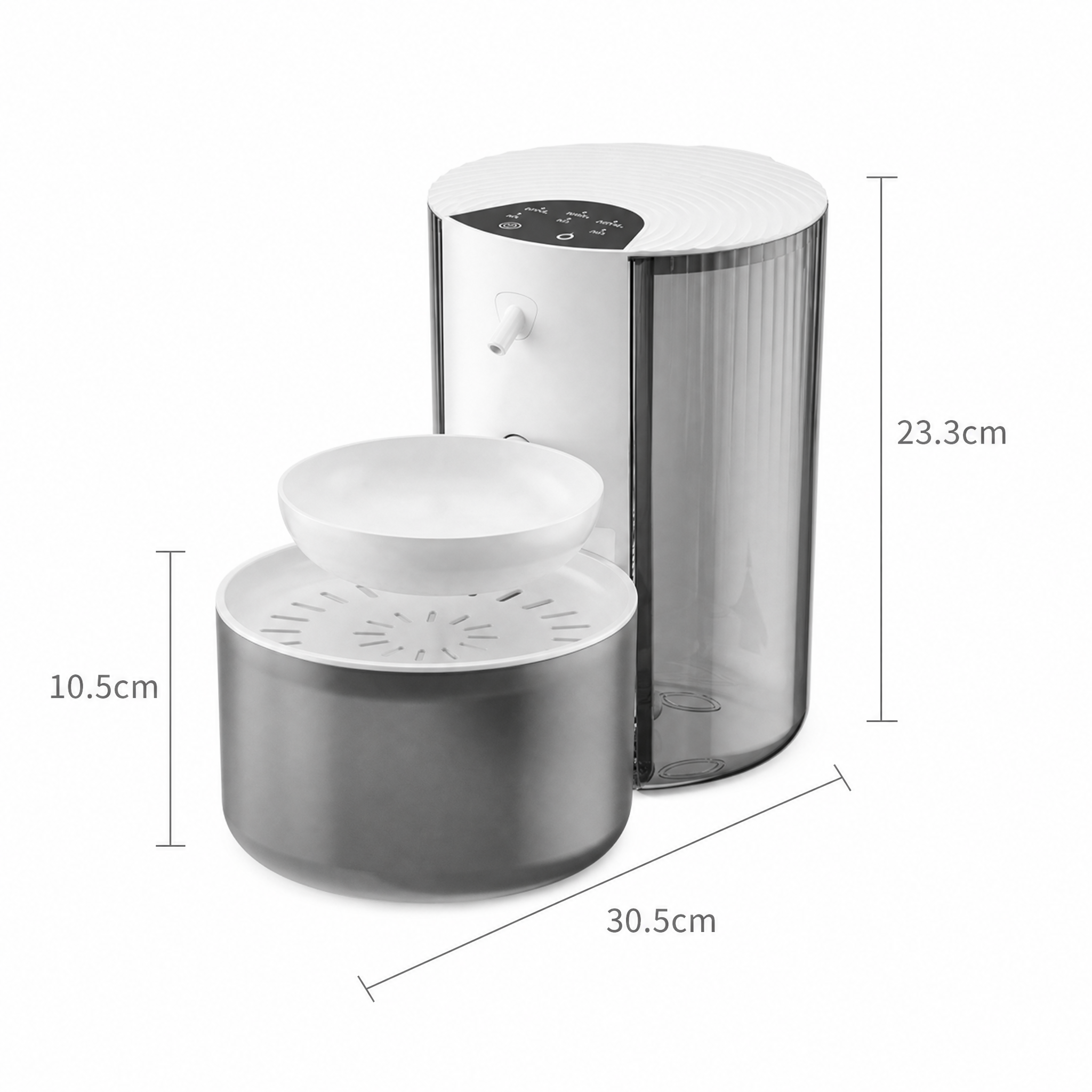 White Smart Pet Water Dispenser 3L Cordless Cat Water Fountain No Filter Required, Rechargeable Wireless Pet Drinking Fountain with Clean & Waste Water Separation, Tilt-to-Refresh Bowl, 2000mAh Battery for Cats & Small Dogs