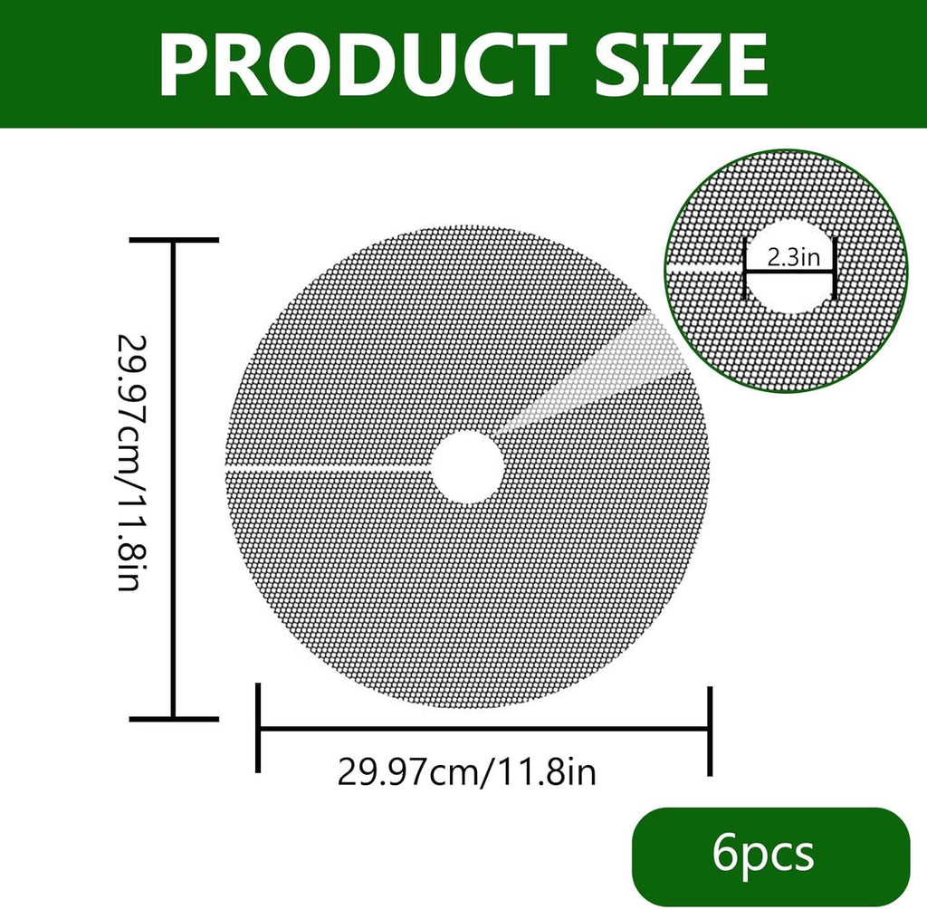 Plant Pot Cover Soil Blocker Mesh Mat Plant Protector from Cats Indoor Animals Flexible Cuttable Plant Covers with Pins Breathable Garden Plant Cover for Digging Spills 6 Pack 30cm