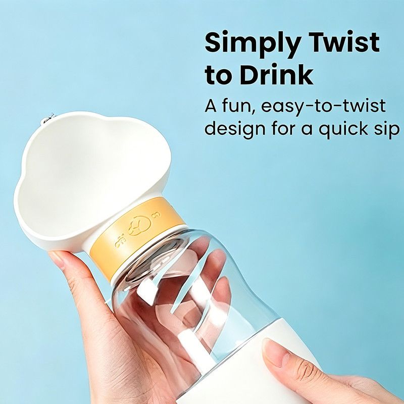 350ML Portable Outdoor Pet Water Cup, Leak-Proof Travel Water Dispenser - Purple