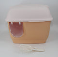 XL Portable Hooded Cat Toilet Litter Box Tray House with Handle and Scoop Orange