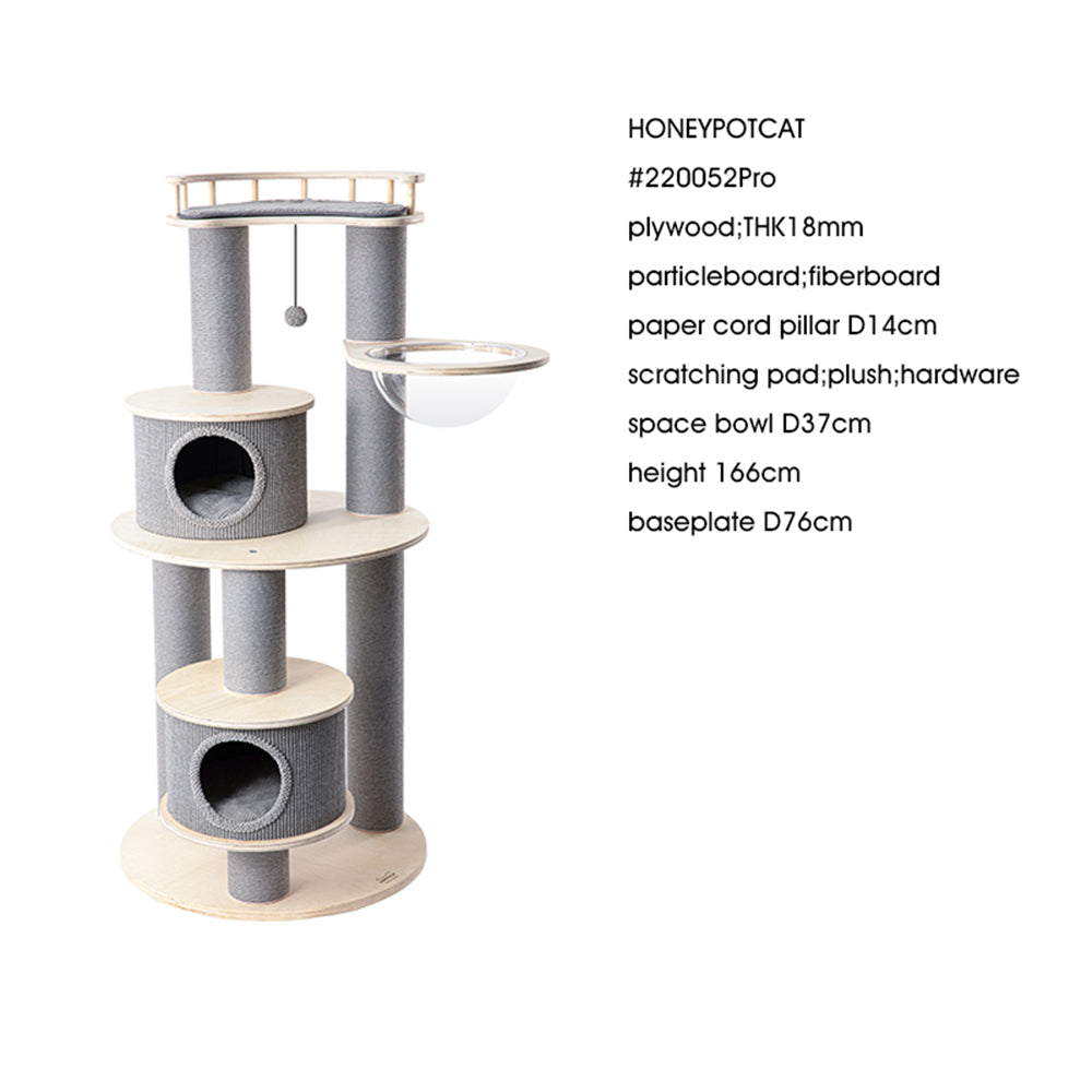 HONEYPOTCAT Majestic Reinforced Multi-Level Cat Tree  - 165cm