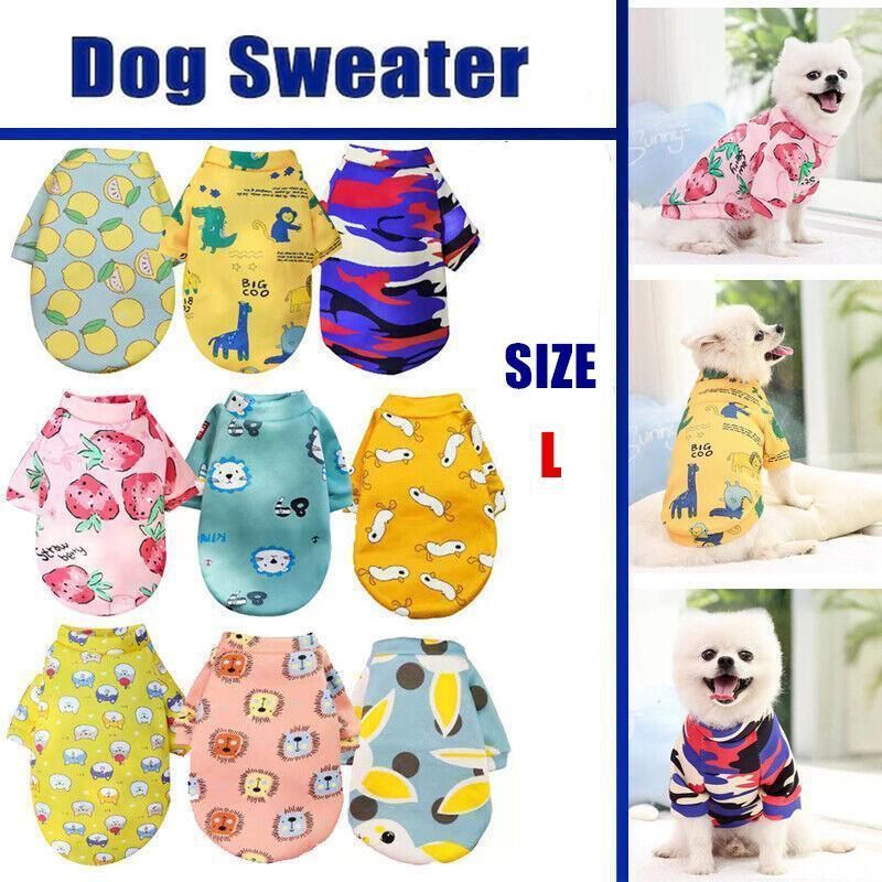L Size Cute Pet Dog Warm Jumper Sweater Clothes Puppy Cat Knitwear Knitted Coats Winter - Yellow Duck
