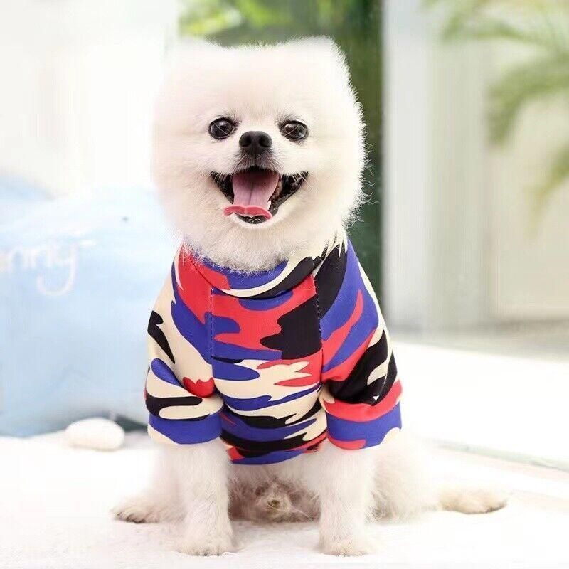 L Size Cute Pet Dog Warm Jumper Sweater Clothes Puppy Cat Knitwear Knitted Coats Winter - Purple Camouflage