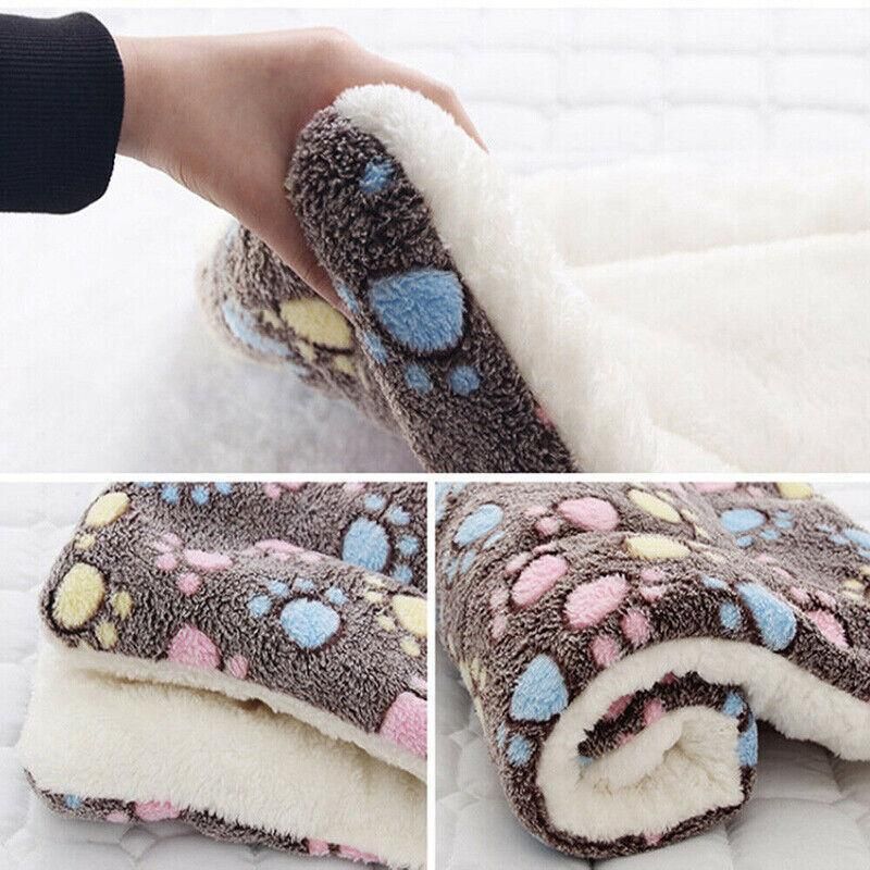 L Size Puppy Dog Cat Cushion Mattress Blanket Bed Soft Warm Pad Winter Kennel House - Blue Whitestar
