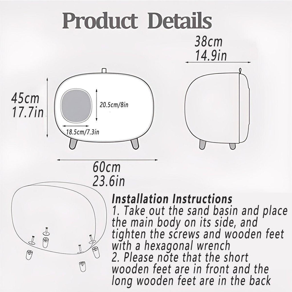Cat Litter Box Semi-closed Cat Supplies Cat Toilet Drawer Large Cat Litter Box - White