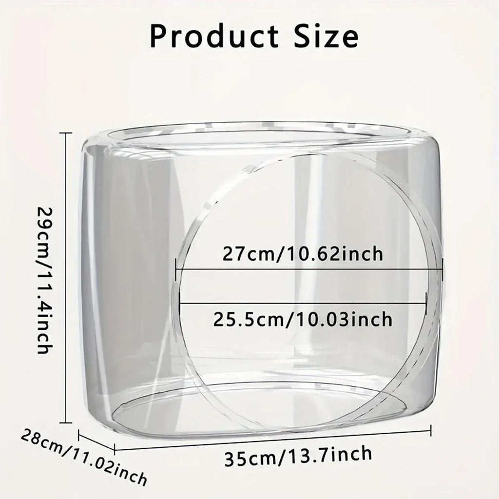 Transparent Capsule Cat Litter Box Semi Enclosed Cat House for Indoor Use