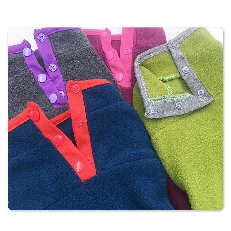 L Pet Dog Puppy Winter Warm Fleece Jumper Vest Coat Jacket Apparel Clothes Outdoor - Grey