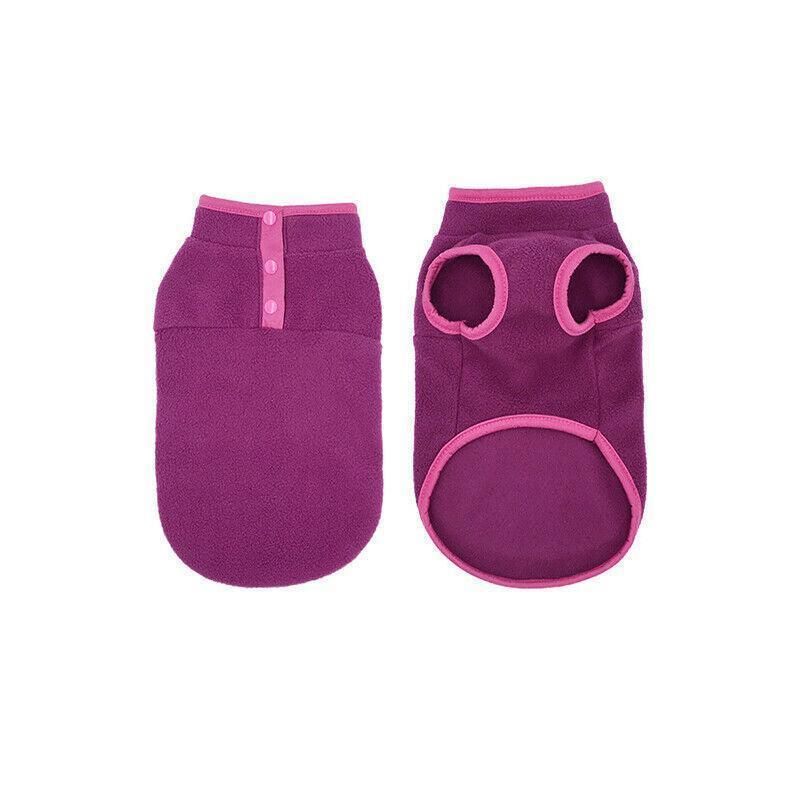 L Pet Dog Puppy Winter Warm Fleece Jumper Vest Coat Jacket Apparel Clothes Outdoor - Pink