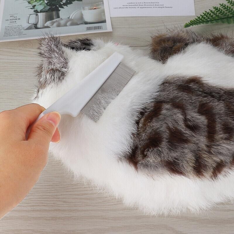 1PC Small Fine Toothed Flea Flee Metal Nit Head Hair Lice Comb with Handle - White