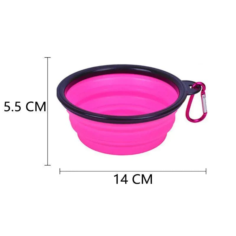 Collapsible Silicone Pet Bowl for Cat Dog Portable Food and Water Feeder - Yellow