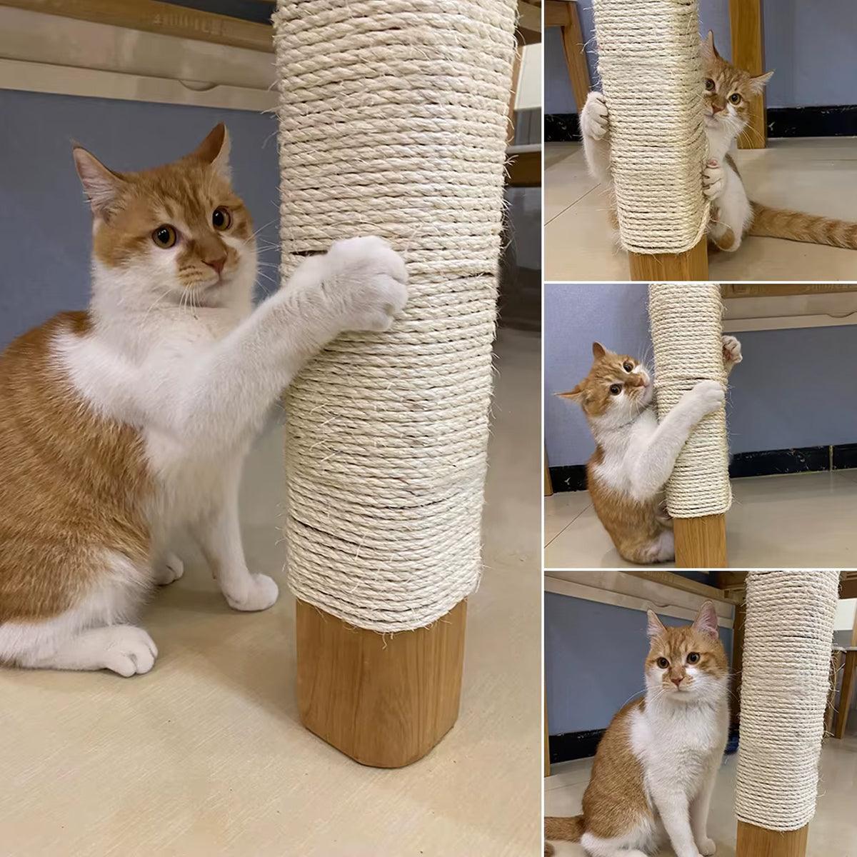 Vintage Burlap Rope Woven DIY Cat Climbing Scratch Rope 6-8mm Home Decoration - 6mm x 50m