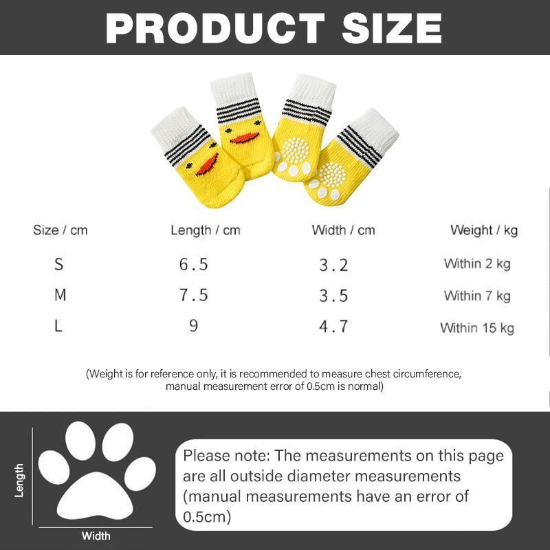 Dog Socks Non-Slip Grip Slip Anti-Slip - Puppy Cat Pet Shoes Slippers M Size - Red Mickey