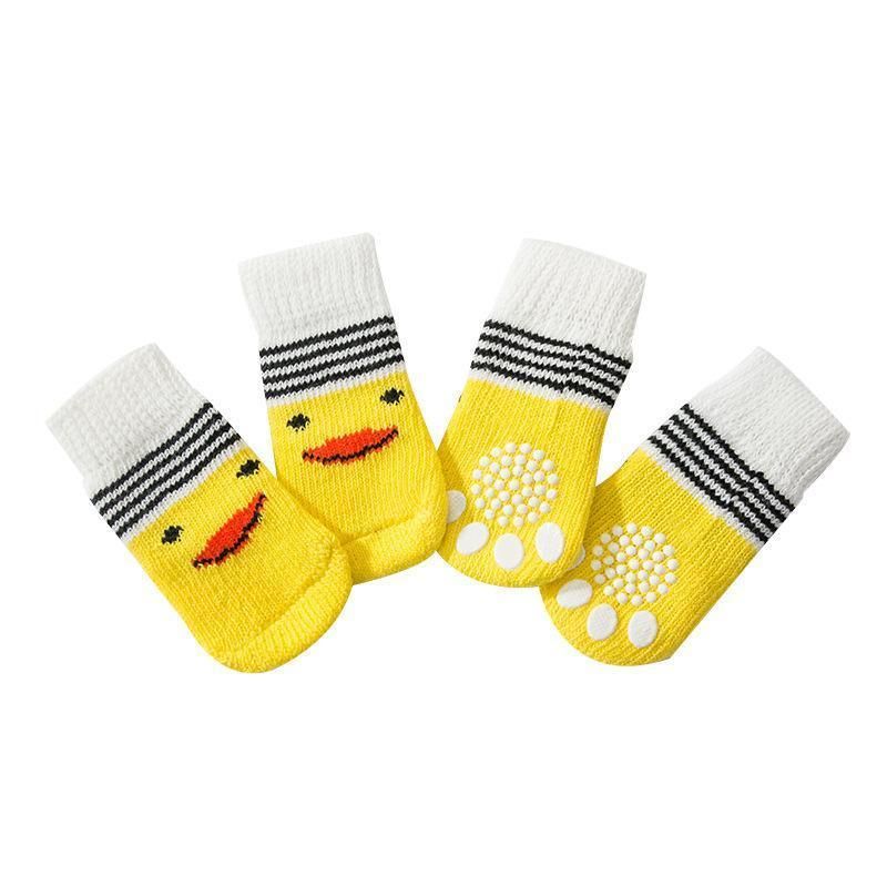 Dog Socks Non-Slip Grip Slip Anti-Slip - Puppy Cat Pet Shoes Slippers M Size - Red Mickey