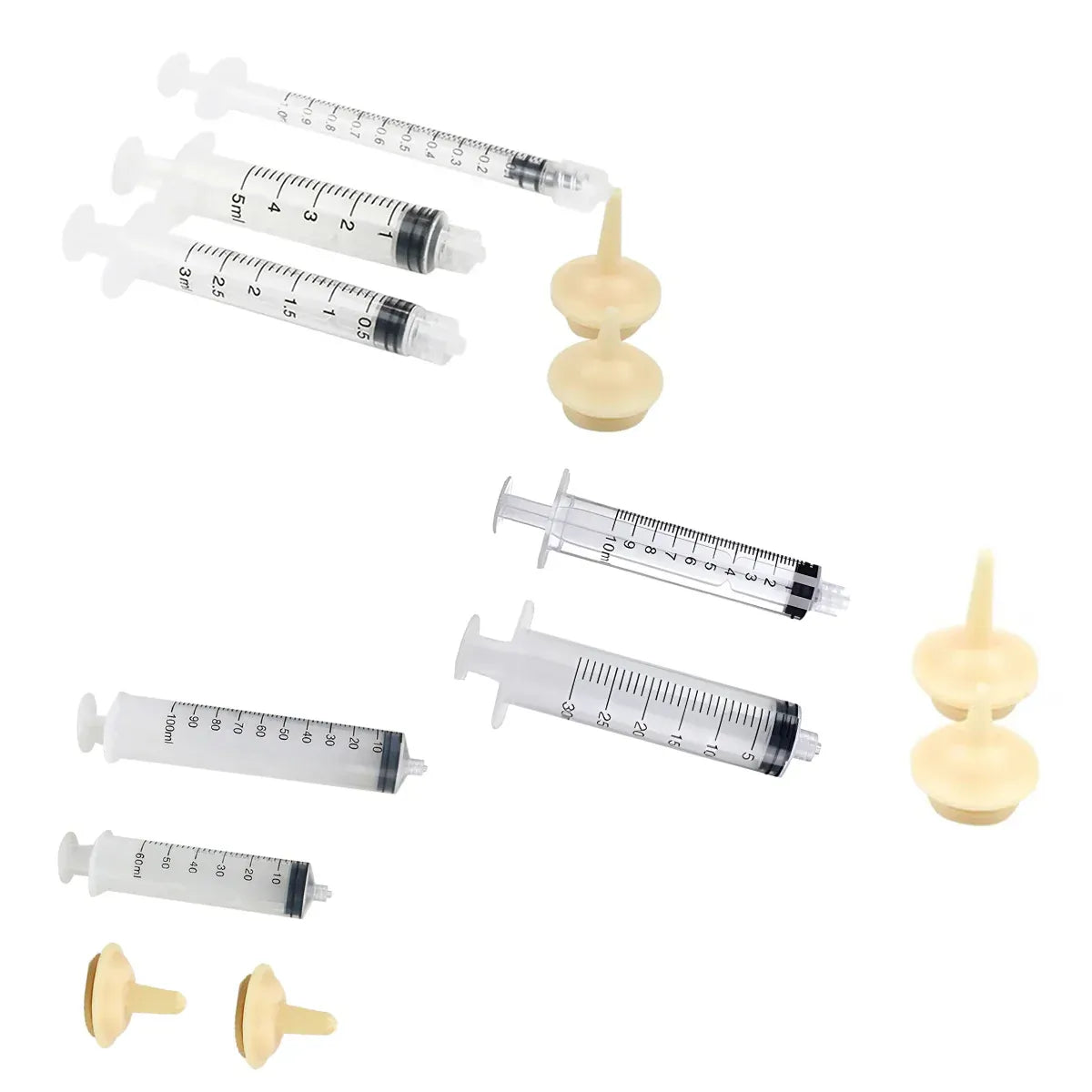 Kitten Puppy Pet Feeding Syringe Feeder Cat Dog Nursing Bottle with Pacifier - M-4PCS