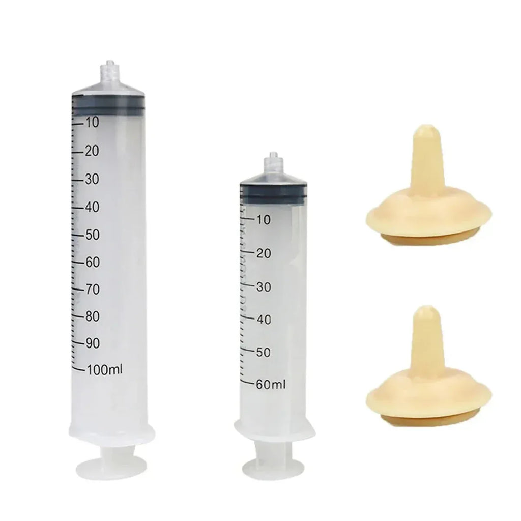 Kitten Puppy Pet Feeding Syringe Feeder Cat Dog Nursing Bottle with Pacifier - M-4PCS