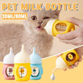 Silicone Pet Milk Feeding Bottle with Scale for Small Puppies and Kittens 20ml 80ml - 80ml-Blue