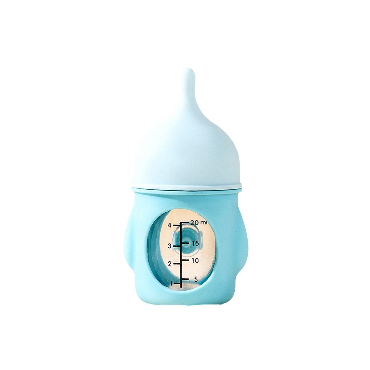 Silicone Pet Milk Feeding Bottle with Scale for Small Puppies and Kittens 20ml 80ml - 80ml-Blue