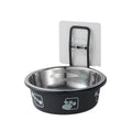 Stainless Steel Pet Bowl Hanging Cat Food Water Bowl Durable for Dogs and Cats - Black-12cm