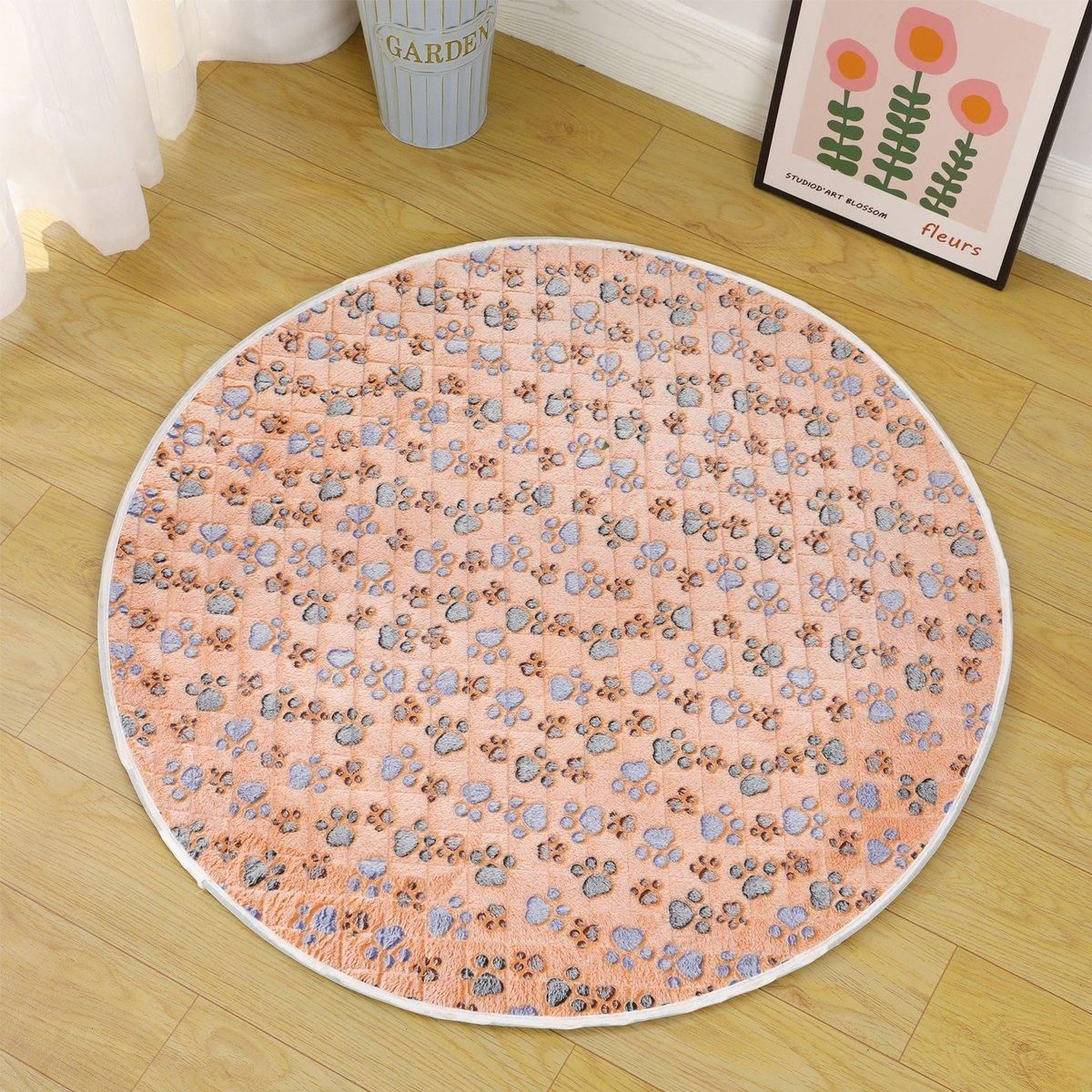 Waterproof Dog Pads Round Diaper Pads Pet Training Pads for Puppies and Dogs - White-35cm