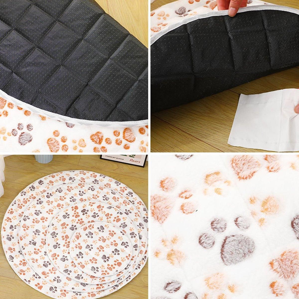 Waterproof Dog Pads Round Diaper Pads Pet Training Pads for Puppies and Dogs - White-35cm