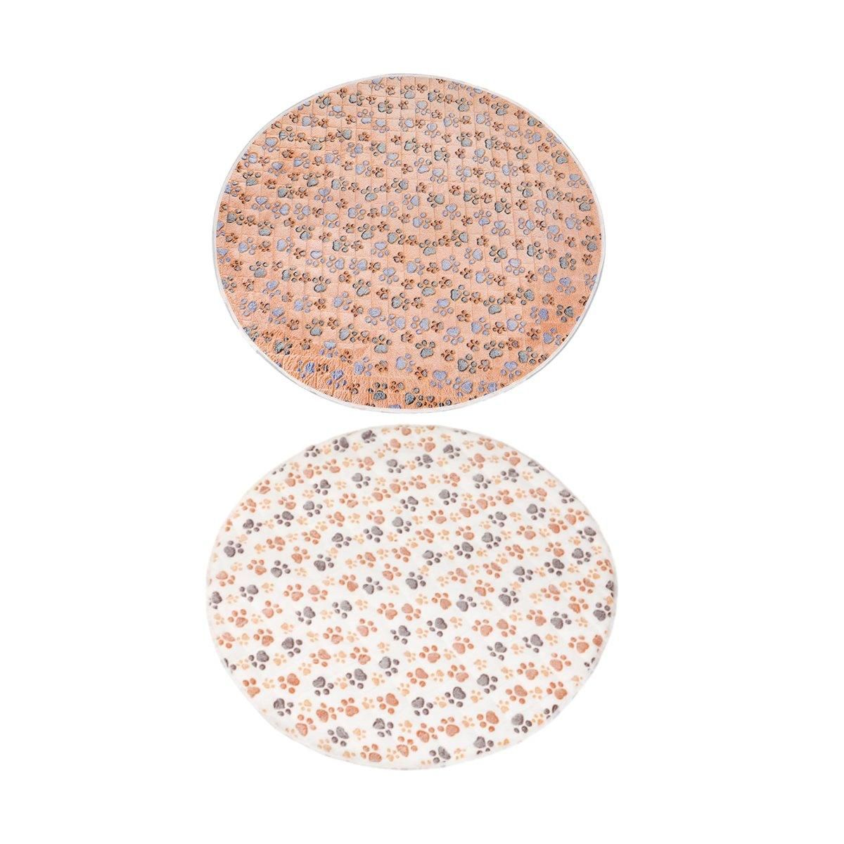 Waterproof Dog Pads Round Diaper Pads Pet Training Pads for Puppies and Dogs - Khaki-75cm