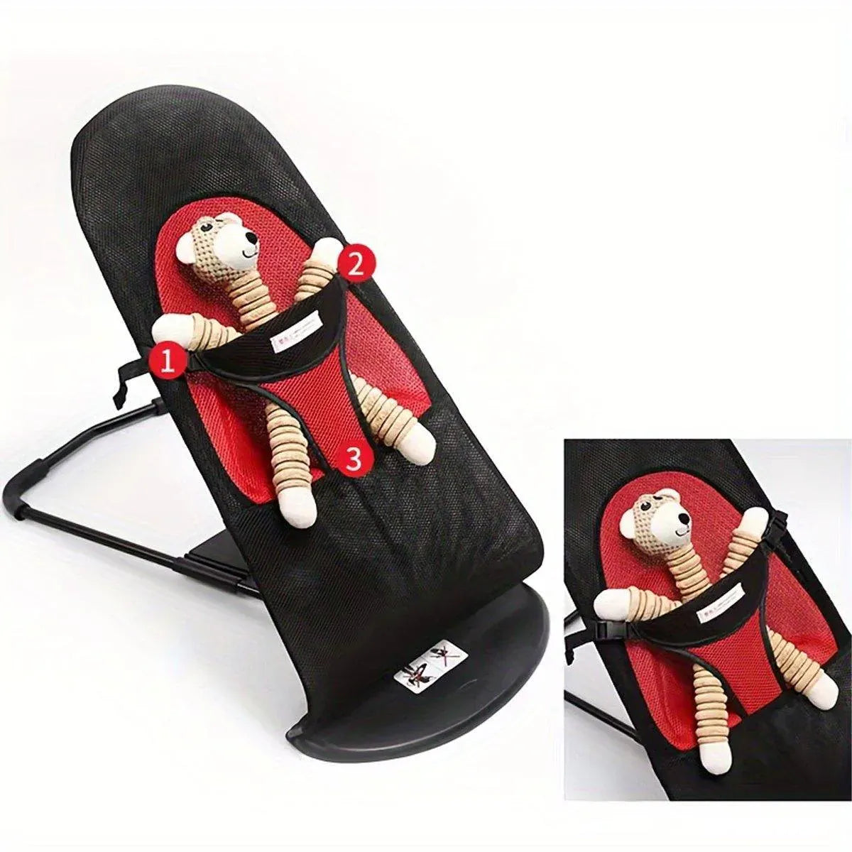 Pet Rocking Chair for Dogs Cats Foldable Pet Bed Portable Sleeping Lounger Chair - Black
