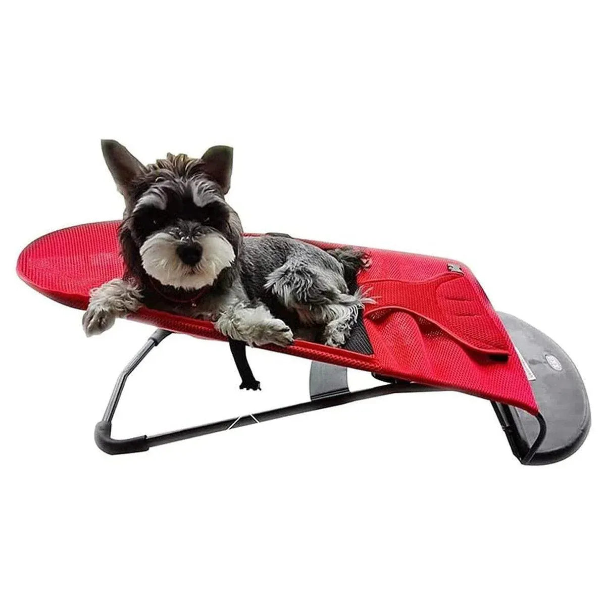 Pet Rocking Chair for Dogs Cats Foldable Pet Bed Portable Sleeping Lounger Chair - Red