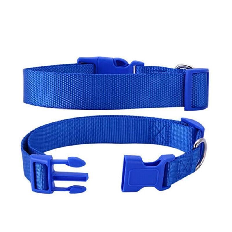 L Size Dog Puppy Pet Collar Adjustable Nylon Toy Large Pink Blue Red Black - Black