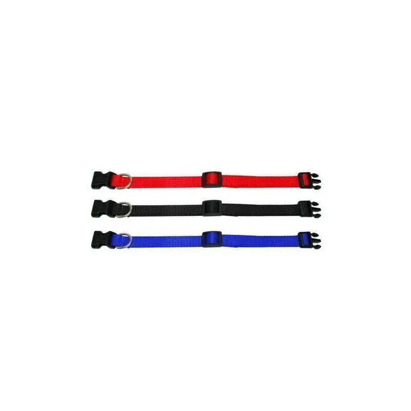 L Size Dog Puppy Pet Collar Adjustable Nylon Toy Large Pink Blue Red Black - Black