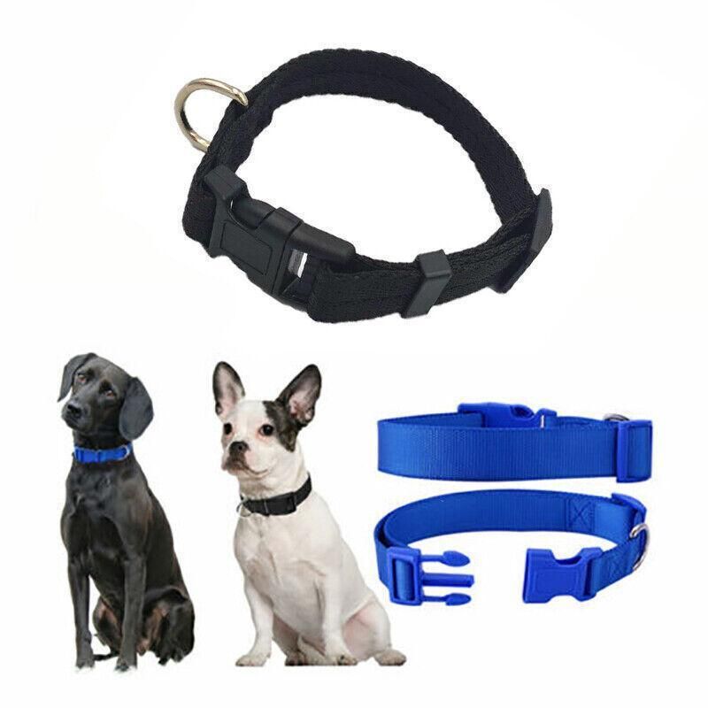 L Size Dog Puppy Pet Collar Adjustable Nylon Toy Large Pink Blue Red Black - Grey