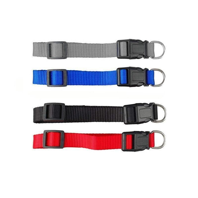L Size Dog Puppy Pet Collar Adjustable Nylon Toy Large Pink Blue Red Black - Red