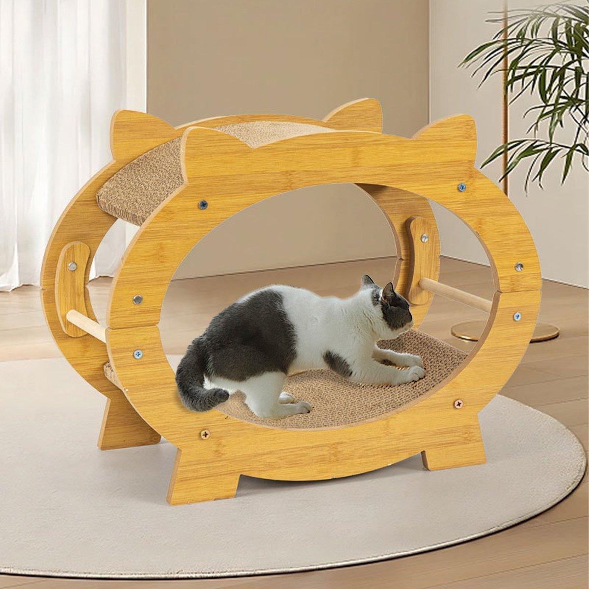 Durable Cat Scratcher Lounge Corrugated Scratching Wood Board - Square