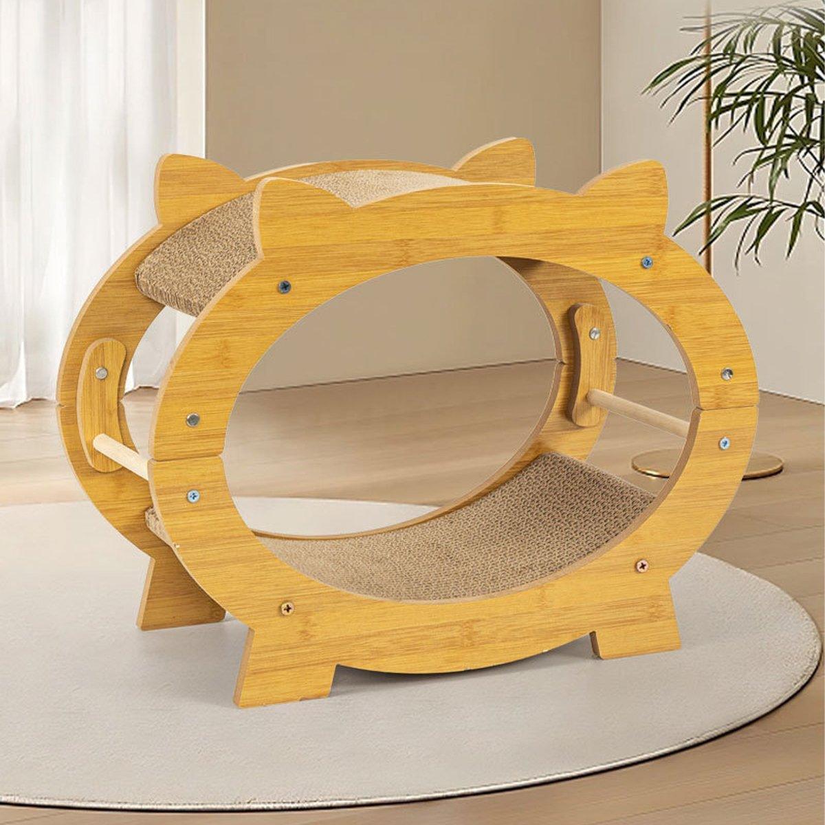 Durable Cat Scratcher Lounge Corrugated Scratching Wood Board - Square
