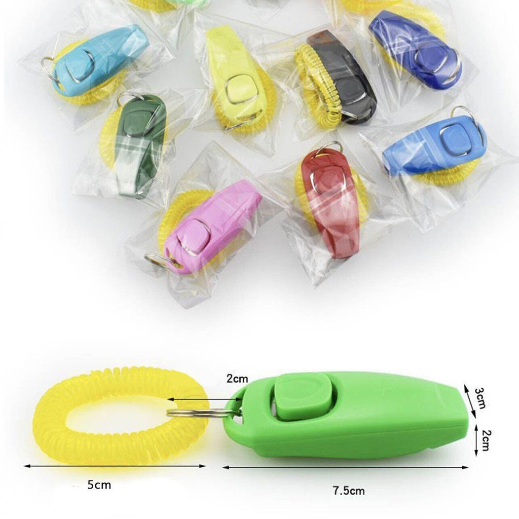 Dog Whistle and Clicker Set for Training Stop Barking Obedience Tool Combo - White