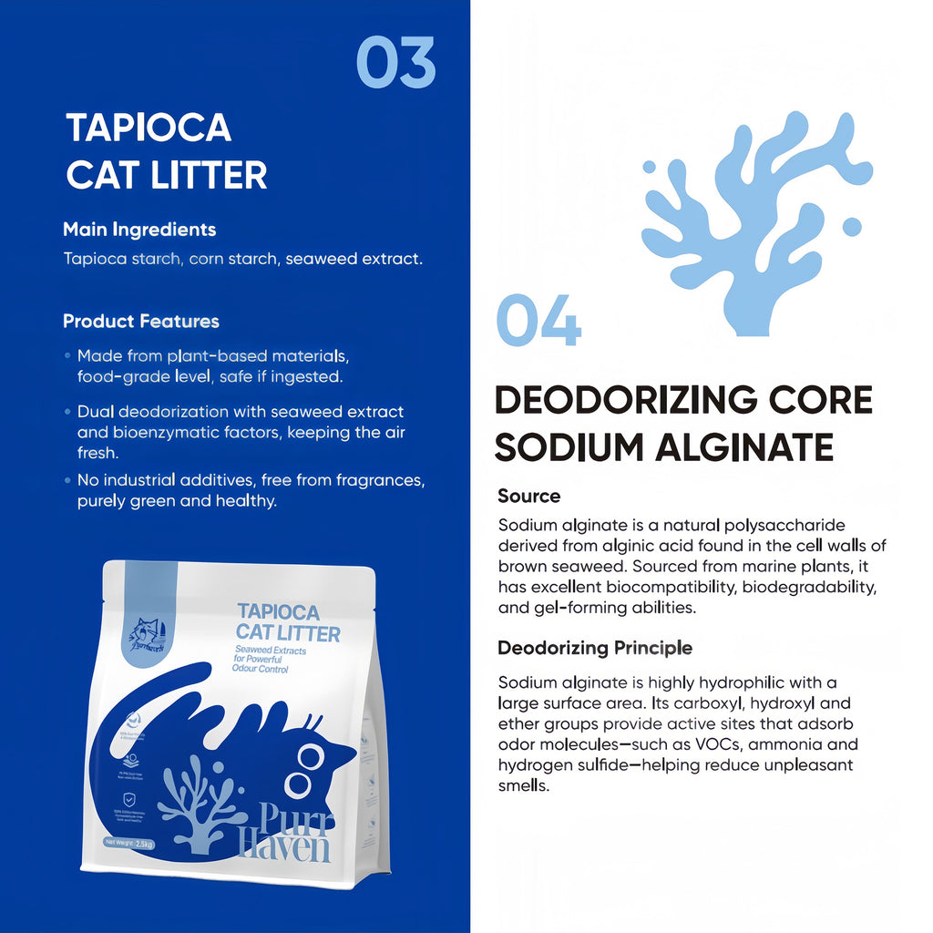PurrHaven Tapioca Clumping Cat & Kitty Litter, 15kg (6 Pack),Dust Free,Natural Flusable,Easy to Clean,Odour Neutraliser,Rapid Liquid Absorption,Non-Toxic Formula